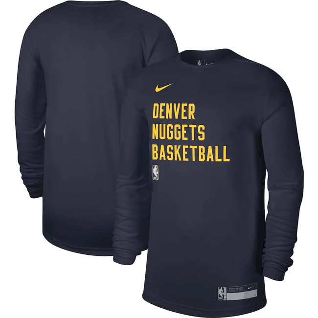 Men's Denver Nuggets Navy 2023/24 Legend On-Court Practice Long Sleeve T-Shirt Men's Denver Nuggets Navy 2023/24 Legend On-Court Practice Long Sleeve T-Shirt